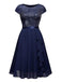 1940s Sequin Chiffon Ruffle Trim Swing Dress: timeless style reimagined