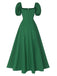 1940s Side Slit Puff Sleeve Square Neck Dress, vintage dress, retro fashion - perfect for women who love vintage and retro fashion