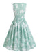 1940s Slashed Sleeveless Floral A-Line Maxi Dress, vintage dress, retro fashion, floral print - perfect for women who love vintage and retro fashion