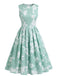 1940s Slashed Sleeveless Floral A-Line Maxi Dress, vintage dress, retro fashion, floral print - perfect for women who love vintage and retro fashion