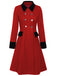 Dark 1940s Solid Button Coat, vintage outerwear, retro jacket - perfect for women who love vintage and retro fashion