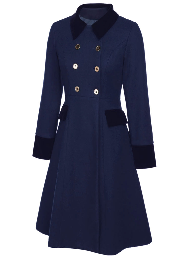 1940s Solid Button Coat - vintage fashion, retro style