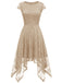 1940s Solid Irregular Hem Dress — a 1940s silhouette that turns sidewalks into runways