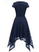1940s Solid Irregular Hem Dress: where 1940s romance meets her modern spirit