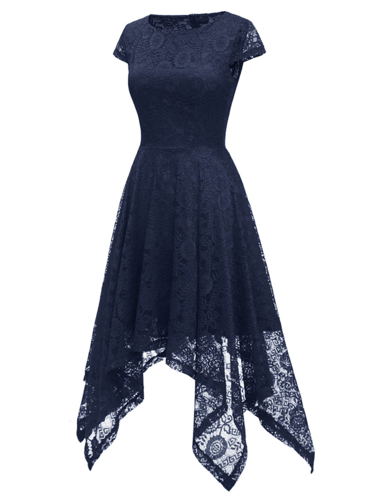 This 1940s Solid Irregular Hem Dress wraps her in 1940s elegance, one twirl at a time