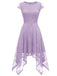 She slips into this 1940s Solid Irregular Hem Dress and suddenly it's a 1940s daydream