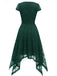 1940s Solid Irregular Hem Dress — a 1940s silhouette that turns sidewalks into runways
