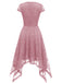 This 1940s Solid Irregular Hem Dress wraps her in 1940s elegance, one twirl at a time