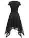 This 1940s Solid Irregular Hem Dress wraps her in 1940s elegance, one twirl at a time