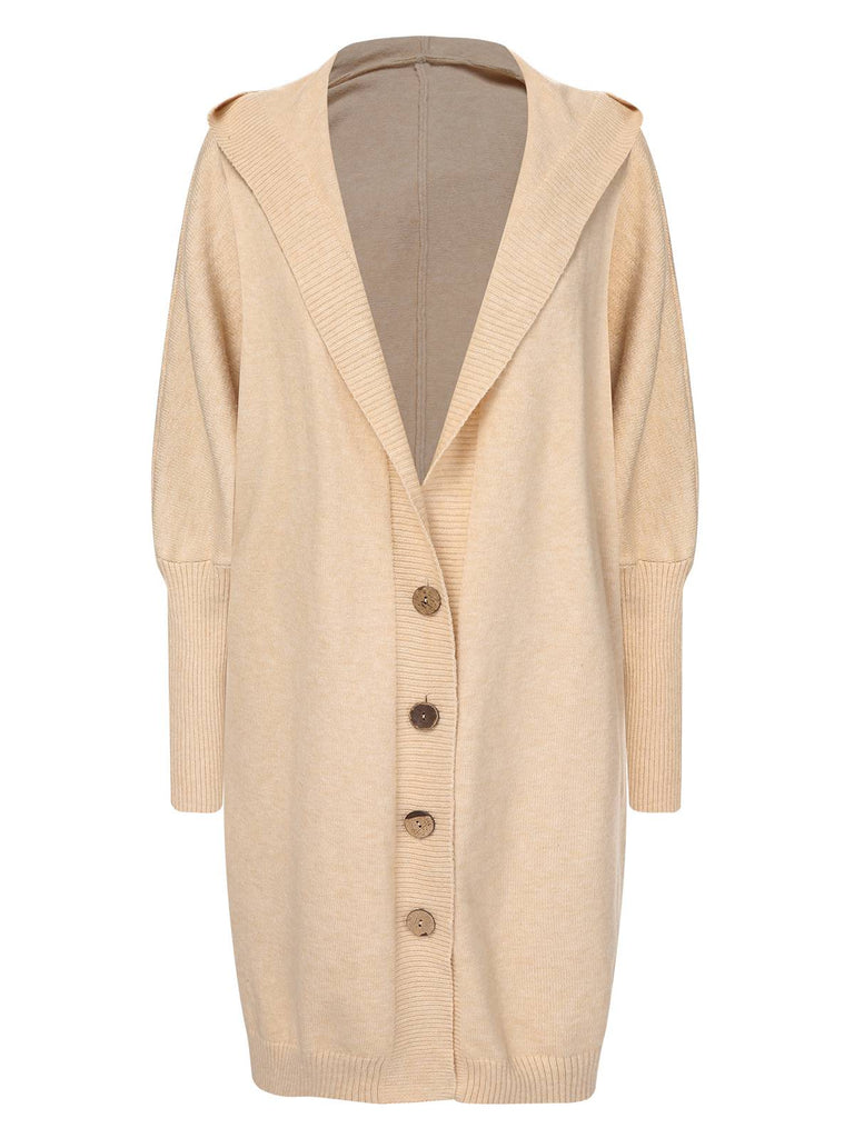1940s Solid Knit Hooded Cardigan, vintage fashion, retro style - perfect for women who love vintage and retro fashion