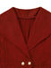 1940s Solid Knitted Big V-Neck Button Dress - vintage dress, retro fashion