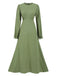 1940s Solid Long sleeve A-line Dress, vintage dress, retro fashion - perfect for women who love vintage and retro fashion