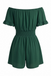 1940s Solid Off Shoulder Ruffle Sleeve Smocked Waist Romper, vintage romper, retro jumpsuit - perfect for women who love vintage and retro fashion