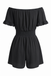 1940s Solid Off Shoulder Ruffle Sleeve Smocked Waist Romper, vintage romper, retro jumpsuit - perfect for women who love vintage and retro fashion