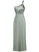 1940s Solid Satin One-Shoulder Dress - vintage dress, retro fashion