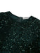 Dark 1940s Solid Sequins Long Sleeve Maxi Dress - vintage dress, retro fashion