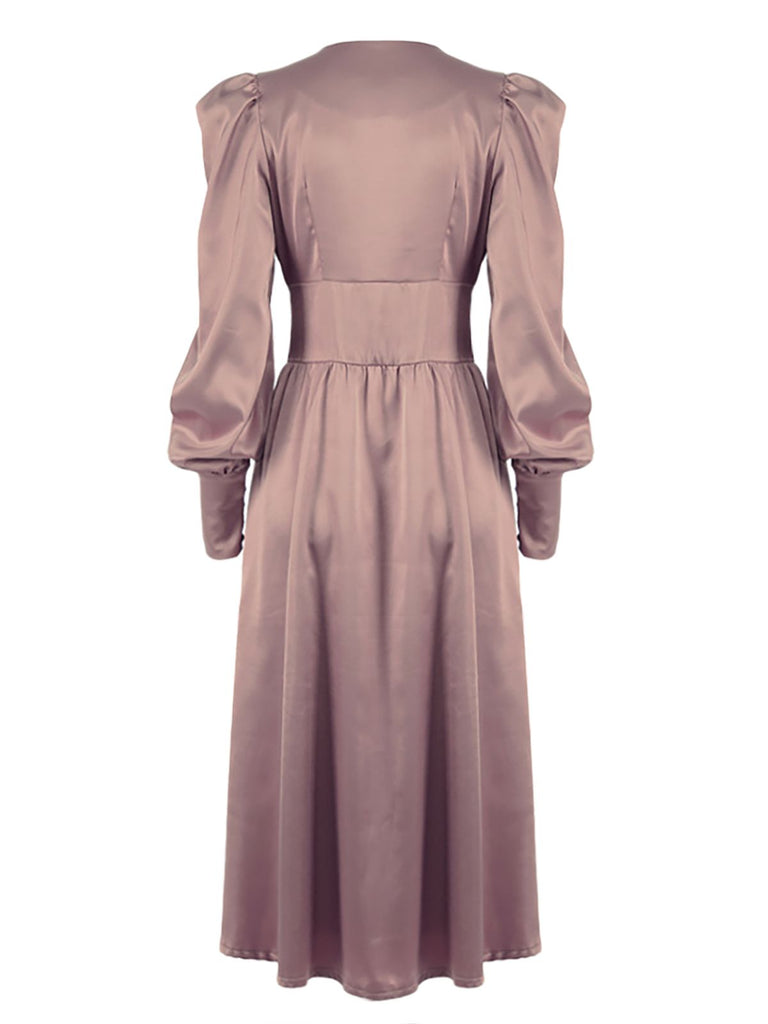 1940s Solid Silk Buttoned Tea | 1940s | vintage dress, retro fashion