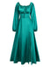 She slips into this 1940s Solid Square Neck Pleated Dress and suddenly it's a 1940s daydream