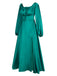 1940s Solid Square Neck Pleated Dress, vintage dress, retro fashion - perfect for women who love vintage and retro fashion