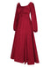 1940s Solid Square Neck Pleated Dress, vintage dress, retro fashion - perfect for women who love vintage and retro fashion