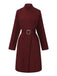 1940s Solid Turtleneck Belted Dress With Pocket - vintage dress, retro fashion