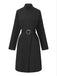 1940s Solid Turtleneck Belted Dress With Pocket - vintage dress, retro fashion