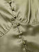 1940s Solid V-Neck Faux Satin Button Dress, vintage dress, retro fashion - perfect for women who love vintage and retro fashion