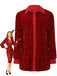 1940s Solid Velvet Sequined Lapel Blouse - vintage fashion, retro style