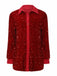 1940s Solid Velvet Sequined Lapel Blouse - vintage fashion, retro style