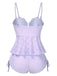 1940s Spaghetti Strap Eyelet Shell Tankini Set - vintage fashion, retro style