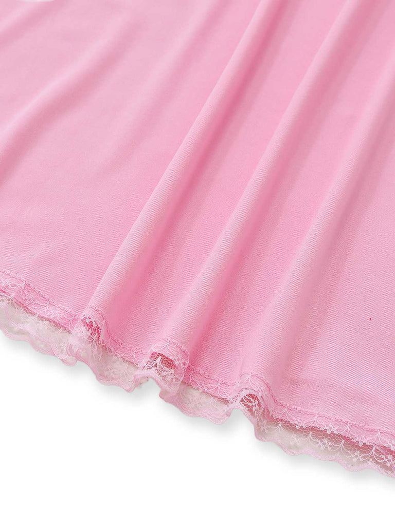 1940s Spaghetti Strap Lace Bow Nightgown - vintage nightgown, retro sleepwear