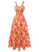 1940s Square Neck Irregular Floral Pleated Dress - vintage dress, retro fashion