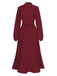 1940s Stand Collar Solid Pleated Dress: where 1940s romance meets her modern spirit