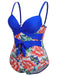 [Plus Size] 1940s Strap Flowers One-Piece Swimsuit, vintage swimsuit, pin-up swimwear - perfect for women who love vintage and retro fashion