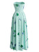 1940s Swing Strapless High Waist Midi Dress