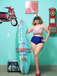 Red & Blue 1940s Striped Halter Swimsuit Set, vintage swimsuit, pin-up swimwear - perfect for women who love vintage and retro fashion