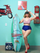 Red & Blue 1940s Striped Halter Swimsuit Set, vintage swimsuit, pin-up swimwear - perfect for women who love vintage and retro fashion