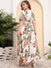 This 1940s Surplice V-Neck Belted Floral Dress wraps her in 1940s elegance, one twirl at a time