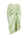 2PCS Green 1940s One-Shoulder One-Piece Swimsuit & Pleated Cover Up - vintage swimsuit, pin-up style
