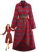 1940s Tartan Plaid Long Sleeve Belted Shirt Dress - vintage dress, retro fashion