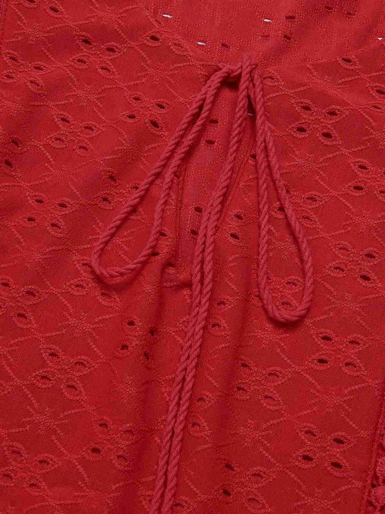 1940s Tie Front Eyelet Embroidered Blouse, vintage top, retro blouse - perfect for women who love vintage and retro fashion