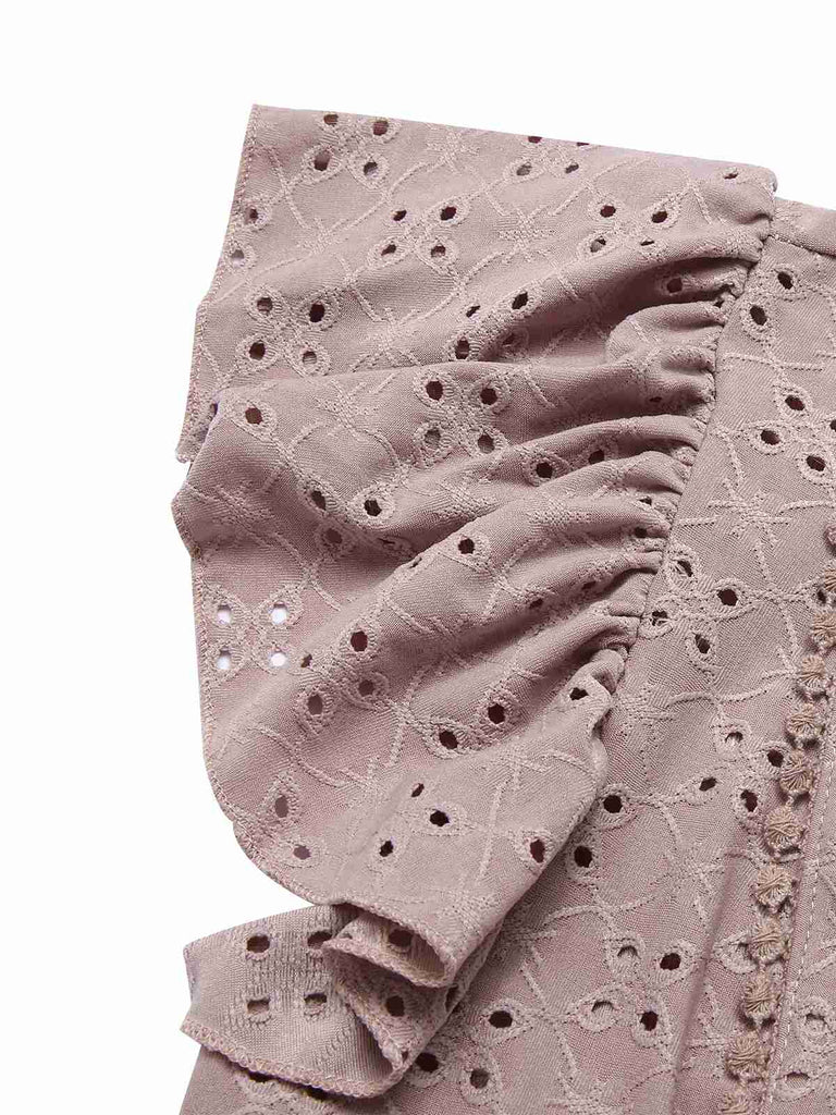 1940s Tie Front Eyelet Embroidered Blouse, vintage top, retro blouse - perfect for women who love vintage and retro fashion