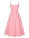 1940s U-Neck Spaghetti Strap Pleated Dress: where 1940s romance meets her modern spirit