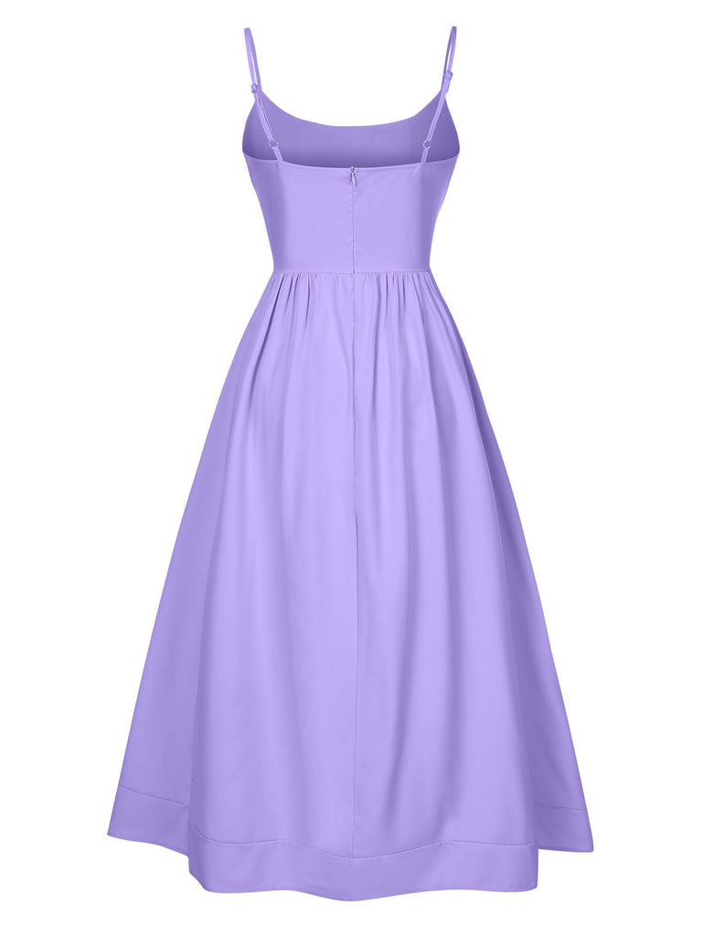 This 1940s U-Neck Spaghetti Strap Pleated Dress wraps her in 1940s elegance, one twirl at a time