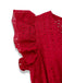 1940s V-Neck Cutout Cotton Smocked Ruffled Dress - vintage dress, retro fashion