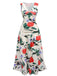 She slips into this 1940s V-Neck Floral Ruched Sleeveless Dress and suddenly it's a 1940s daydream