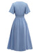 1940s V-Neck Ruffled Sleeve Slit Dress - vintage dress, retro fashion