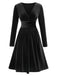 1940s VNeck Solid Aline Velvet | 1940s | vintage dress, retro fashion