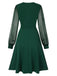 1940s V-Neck Solid Polka Dots Patchwork Dress, vintage dress, retro fashion - perfect for women who love vintage and retro fashion