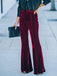 1940s Velvet High-Waist Solid Flare Pants - vintage fashion, retro style